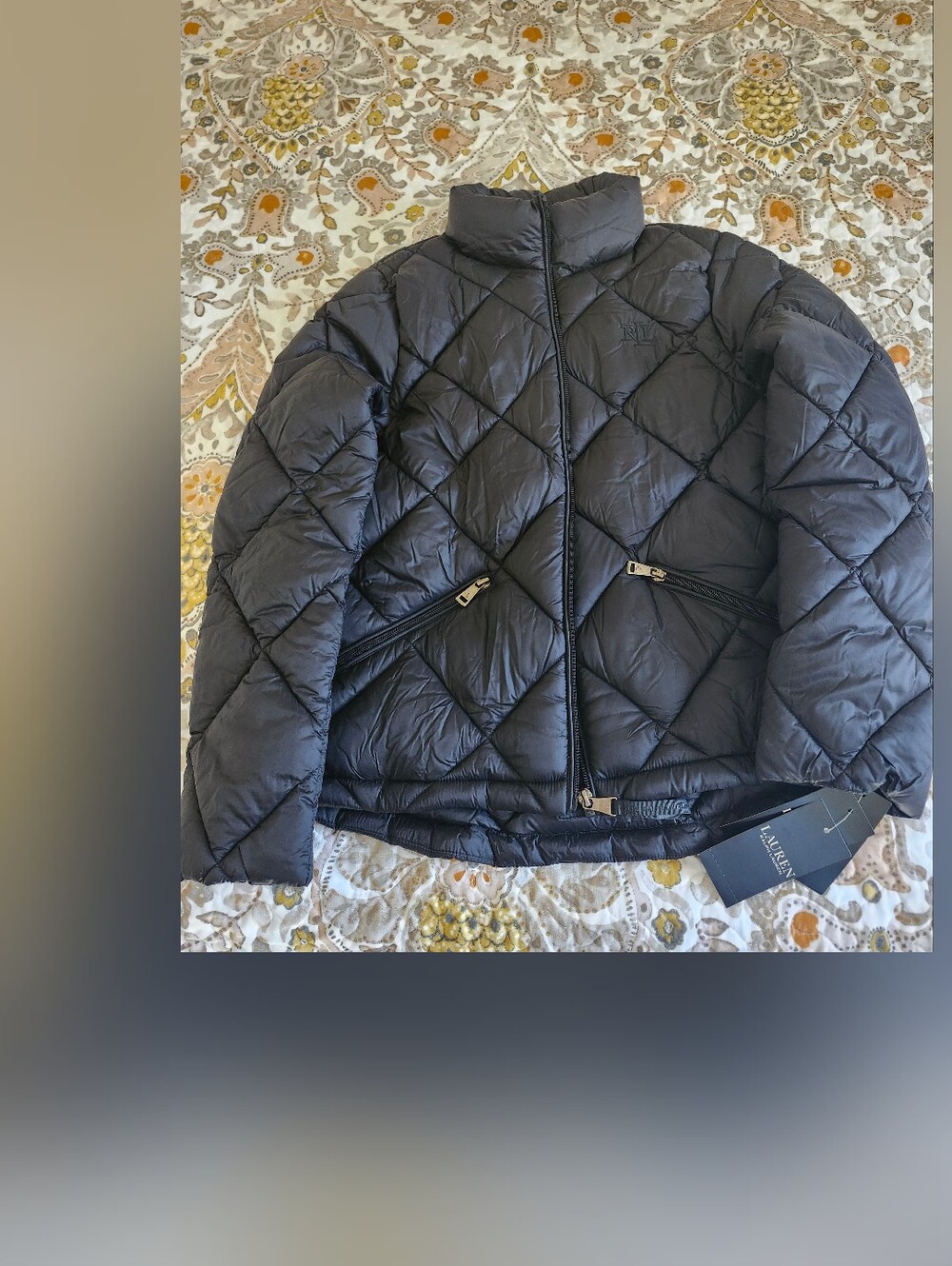 Lauren Ralph Lauren Diamond-Quilted Black Puffer Jacket